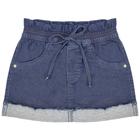 Saia Infantil Look Jeans Moletom Jeans