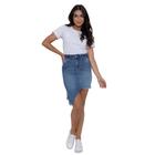 Saia Jeans Assimétrica Curta Feminina