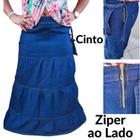 Saia Jeans Evangelica Longa Lycra Elastano Tecido Leve Três 3Marias Premium 36 ao 54