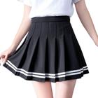 Saia Lolita Colegial K-Pop Preta Com Listras Brancas Feminina Moda Coreana Cosplay E-Girl