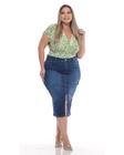 Saia Midi Cintura Alta Fact Jeans L988