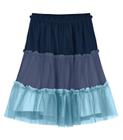 Saia Midi Infantil De Tule Com Babados Trick Nick Azul