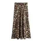 Saia Midi Vintage com Estampa de Leopardo - Cintura Alta - Estilo Elegante e Casual