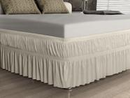 Saia P/ Cama Box - Malha - Queen Size - Palha - Adomes ref 48450