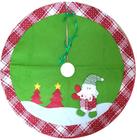 Saia para Árvore de Natal Decorada Vermelho e Verde Luxo Papai Noel Tricot Funny 90cm - Magizi