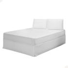 Saia Para Box Matelada Cama King Branco Quadriculado