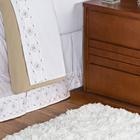 Saia para Cama Box King Size 200 Fios Damasco Branco e Bege - Enxovais Aquarela