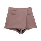 Saias Shorts Assimétricas Femininas - Cintura Alta com Zíper Lateral