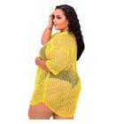 Saída De Praia Camisetão Kimono Tricot Plus Size Novidade