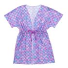 Saída De Praia Infantil Menina Vestido Tule Verão Com Cordão