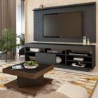 Sala de Estar Completa para TV Até 60 Polegadas Treviso Preto - Artely Móveis
