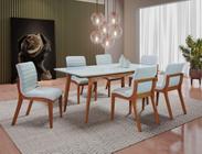 Sala de Jantar Completa com 6 Cadeiras Madeira Maciça 1,80x0,90 metros - Petra - Art Salas