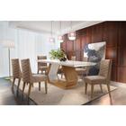 Sala de Jantar Lara 180 Tampo MDF Vidro com 6 Cadeiras Safira