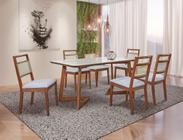 Sala de Jantar Madeira Maciça com 6 Cadeiras 2,0x1,0 metros - Luna - Art Salas