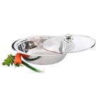 Saladeira Com Tampa De Vidro Inox 35 Cm - Le Casa