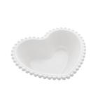 Saladeira De Porcelana Bon Gourmet Coração Beads Branco 18cm