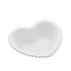 Saladeira de Porcelana Coração Beads Branco - 18cm x 15cm x 5cm