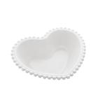 Saladeira Porcelana Coração Beads Branco 21x18x6cm - Bon Gourmet