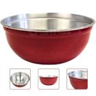 Saladeira tigela aluminio 26 cm Vermelho Pintinhas multiuso cozinha saladas