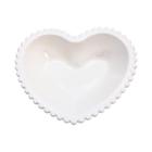 Saladeira Tigela Formato Coração De Porcelana Branca 21cm