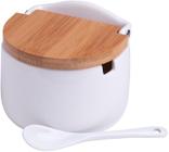 Saleiro em porcelana de mesa lyor tampa de bambu ii