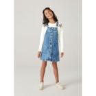 Salopete Jeans Infantil Menina Marmorizada