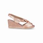 Sandália Anabela Fem Piccadilly Slingback Dourado 408221-28