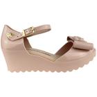 Sandalia Anabela Infantil peep toe Charmosicha Chic laço