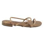 Sandália Bebecê Rasteira com Strass Bronze 1028467