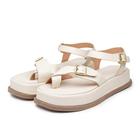 Sandália Casual Feminino Tiras Fivela Moda Elegante Confortável Sola Plataforma