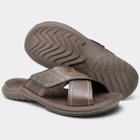 Sandália Chinelo Masculino Em Couro Slide Confortável