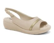 Sandalia Comfortflex Linha Conforto Anabela SlingBack ALMOND