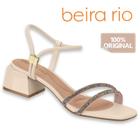 Sandalia De Salto Beira Rio Original Feminino Salto Bloco Casual Strass Calce Facil Fashion Conforto Lancamento