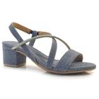 Sandália de Salto Bloco Comfortflex Azul 24-57404