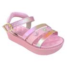 Sandália Fem Molekinha Flatform Holográfico Rosa 2303.625