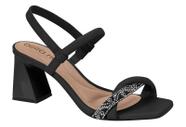 Sandália Feminina Beira Rio Strass Cristal Salto Bloco 8471.106.27344