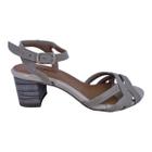 Sandália Feminina Casual Em Couro Salto Bloco Scarpetti 98-1817 Marrom