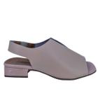 Sandália Feminina Casual Em Couro Scarpetti 139-000 Bege