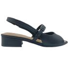 Sandalia feminina comfortflex 2455404 salto bloco anatomica ortopedica