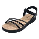 Sandália Feminina Conforto Flatform Strass Comfortflex