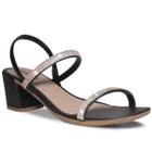 Sandália Feminina de Salto com Strass Confortavel