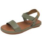 Sandália Feminina Flat Conforto Casual Couro New Face
