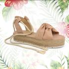 Sandalia Feminina FlatForm de Amarrar Corda Original Plataforma Samdar