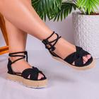 Sandalia Feminina FlatForm de Amarrar Corda Original Plataforma Samdar