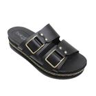 Sandália Feminina Flatform Slide Fivela Beira Rio 8378.617 - Preto Napa - 39