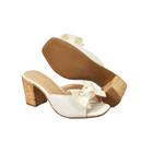 Sandalia Feminina Meia pata Salto Grosso 11cm Fechado Estilo Moderno Casual Festas