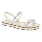 Sandália Feminina Moleca Papete Com Strass 5413.1123