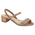 Sandália Feminina Moleca Salto Grosso Nude Cristal 5259.854