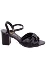 Sandália Feminina Preta - 6 cm - Fivela Dourada