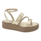 Sandalia Feminina Quiz 611957-17 Flatform Sola Alta Papete Casual Fivela